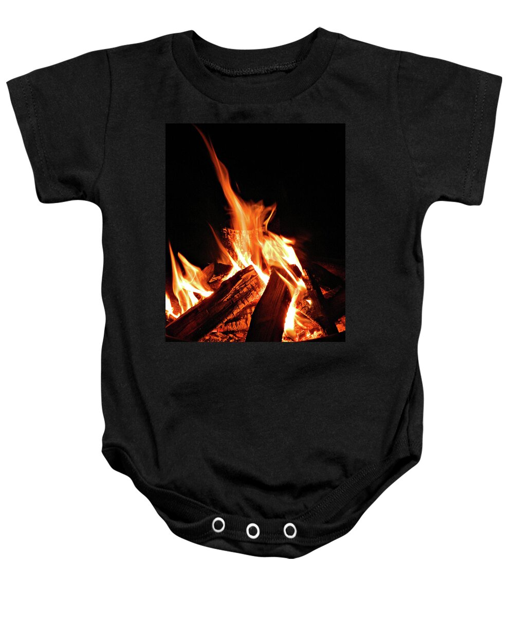 All Fired Baby Onesie featuring the photograph All Fired Up 8 by Cyryn Fyrcyd