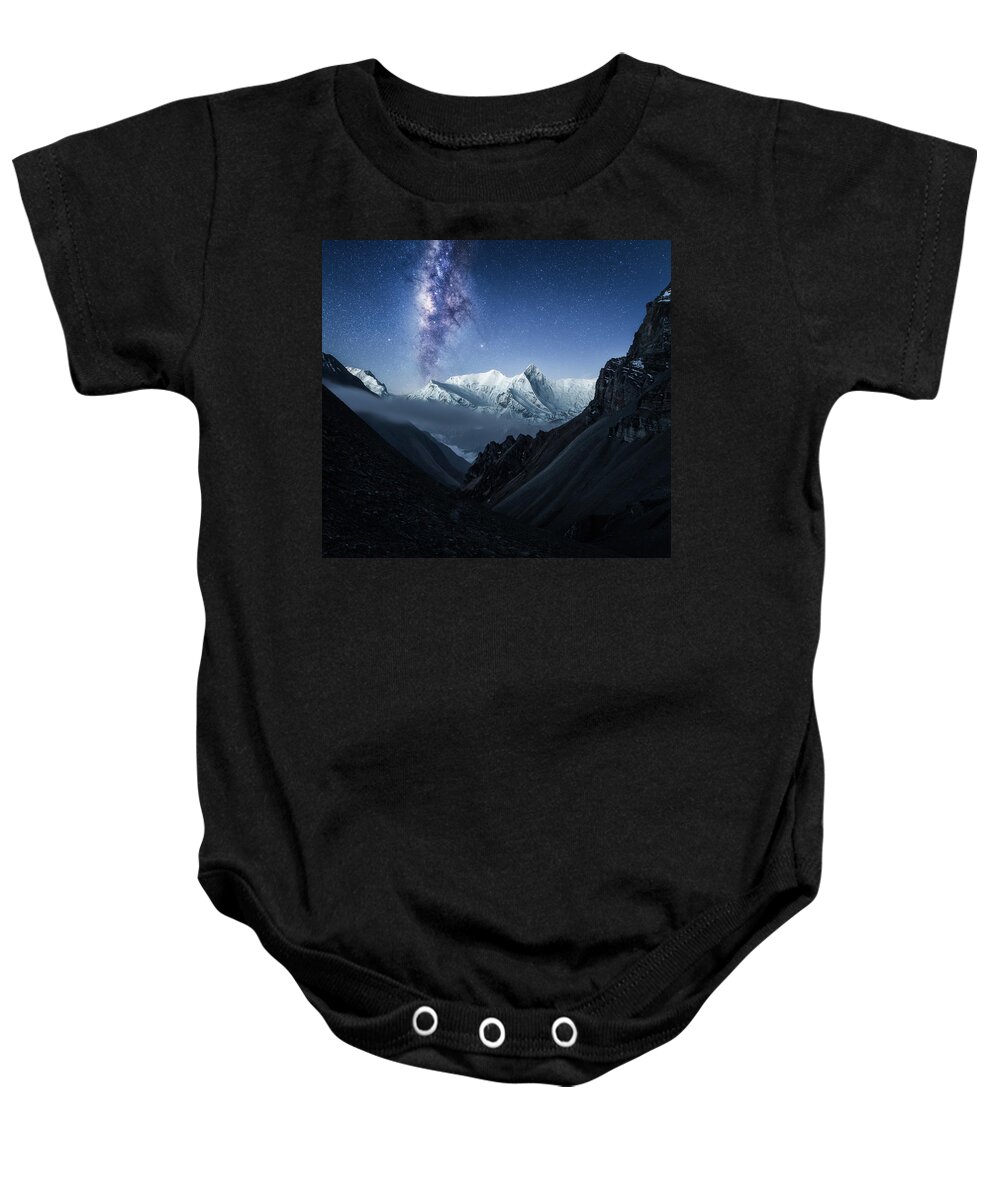 Annapurna Baby Onesie featuring the photograph Annapurna, High Camp, Annapurna Conservation Area, Nepal by Photography by KO