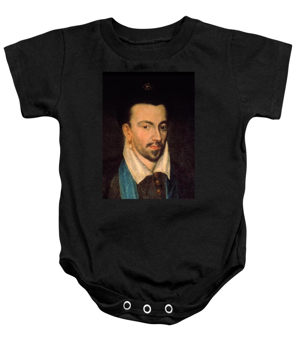 Henry Iii Of France Baby Onesie featuring the painting Anon artist 17th century Henry III of France 1551-89. by Album