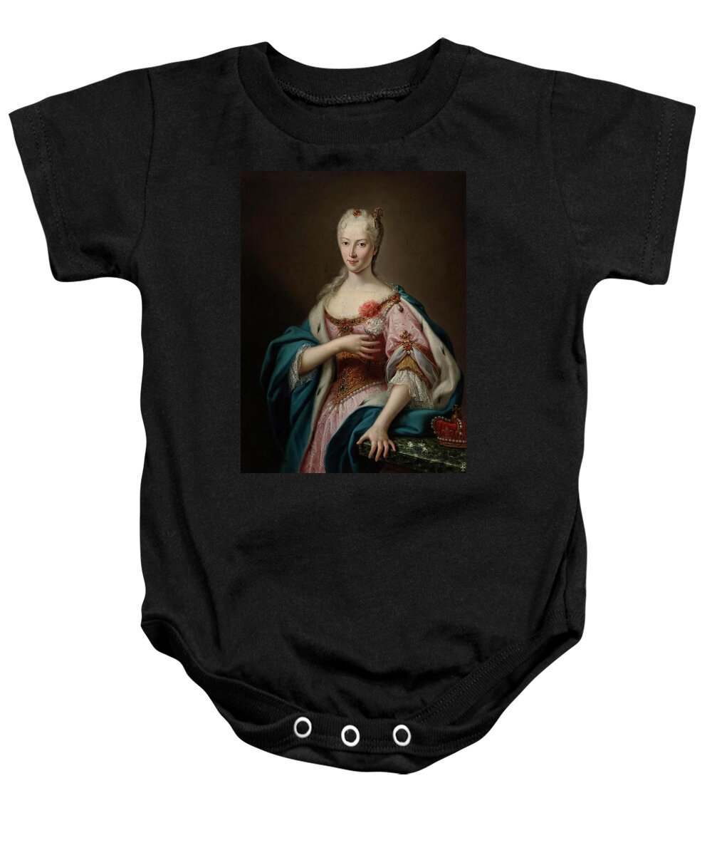 Anonymous Baby Onesie featuring the painting Anonymous / 'Maria Clementina Sobieska', First half 18th century, Italian School. by Anonymous