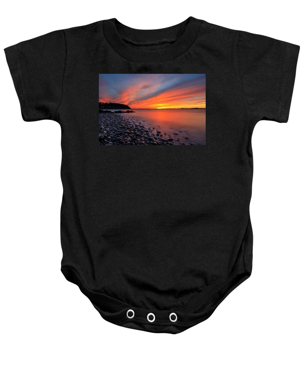 Hull Baby Onesie featuring the photograph Beach Fury by Rob Davies