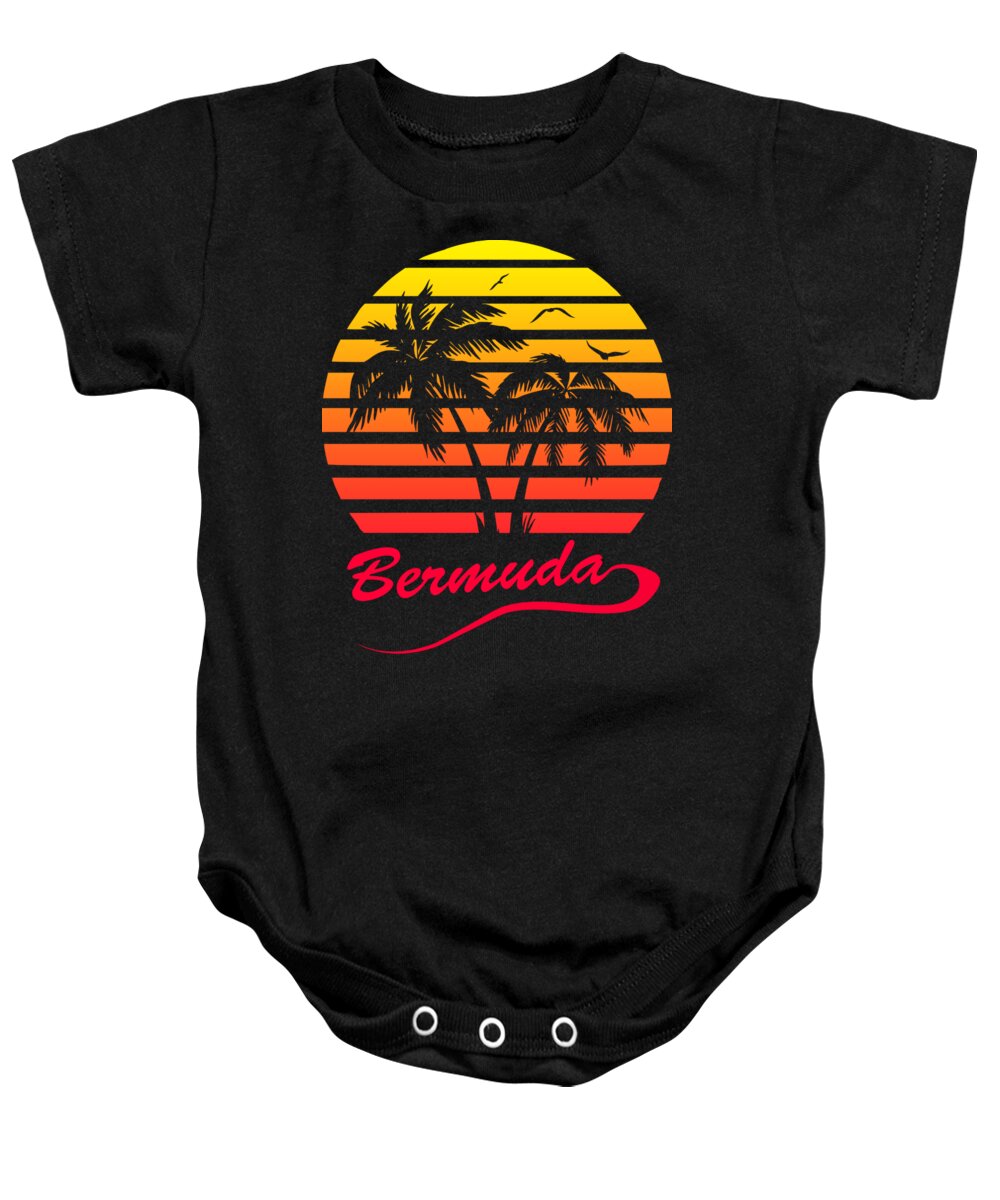 Bermuda Baby Onesie featuring the digital art Bermuda Sunset by Megan Miller