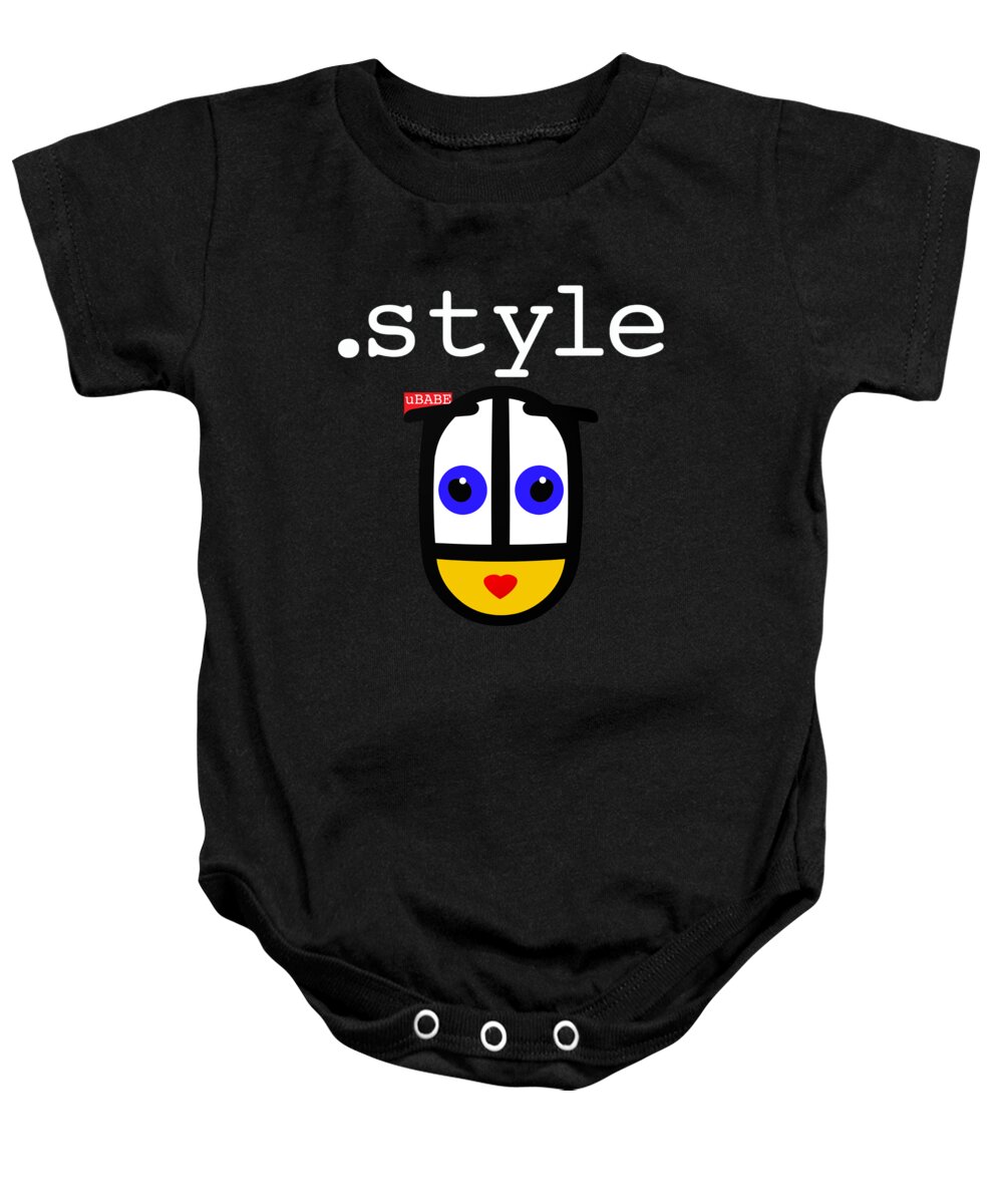 Blackstyle Url Baby Onesie featuring the digital art Black Style Ubabe by Ubabe Style
