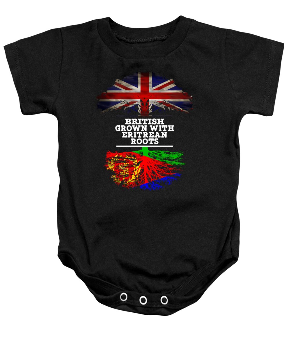 Eritrean Baby Onesie featuring the digital art British Grown With Eritrean Roots by Jose O