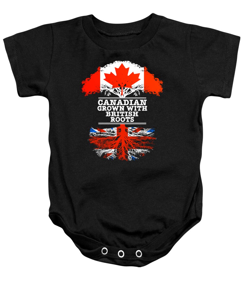 Canadian Baby Onesie featuring the digital art Canadian Grown With British Roots by Jose O