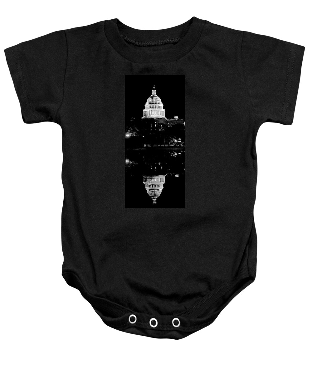 Capitol Reflecting Pool Baby Onesie featuring the photograph Capitol Upside Down by Jill Love