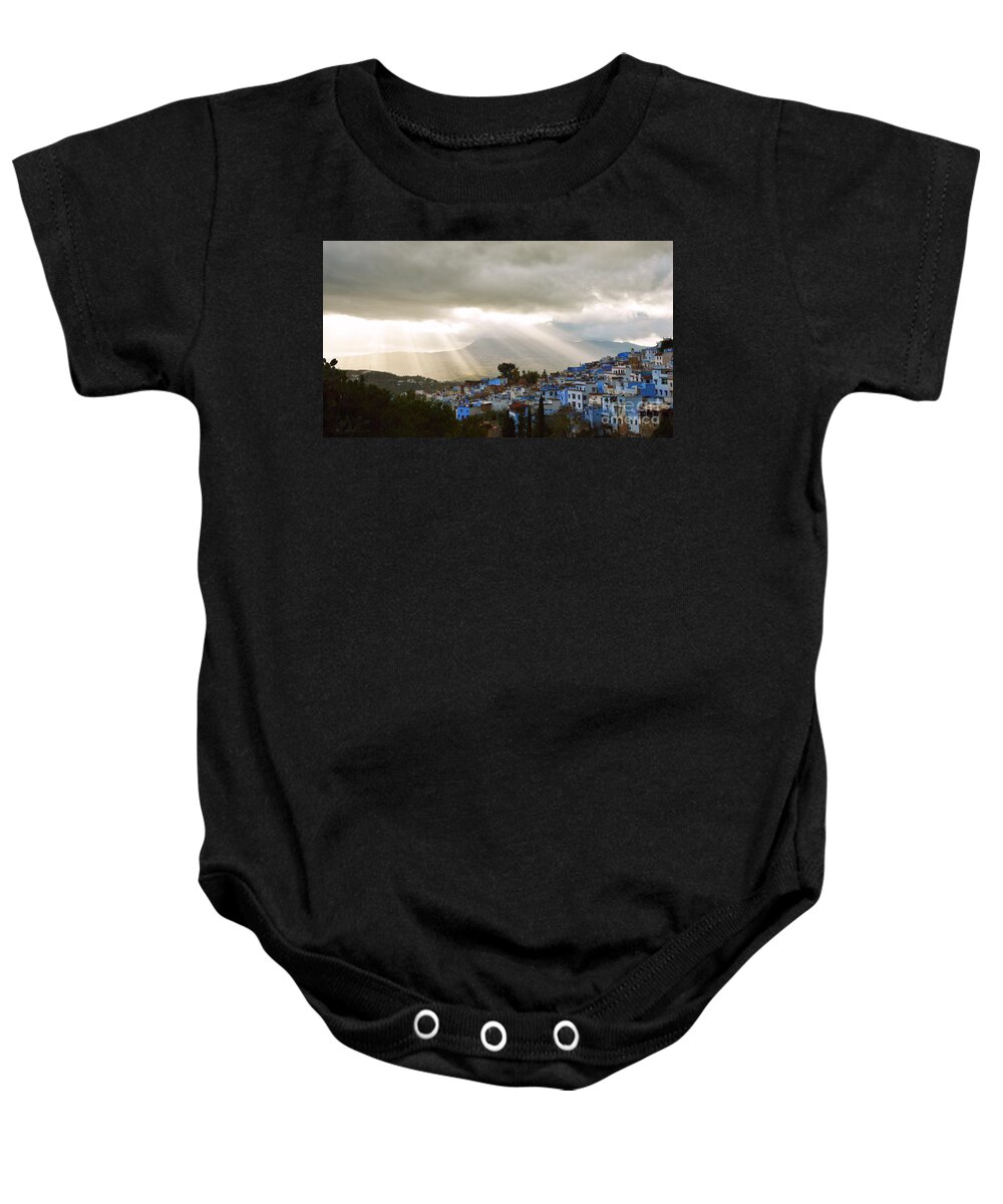 Sun Baby Onesie featuring the photograph Chauen after the storm by Yavor Mihaylov
