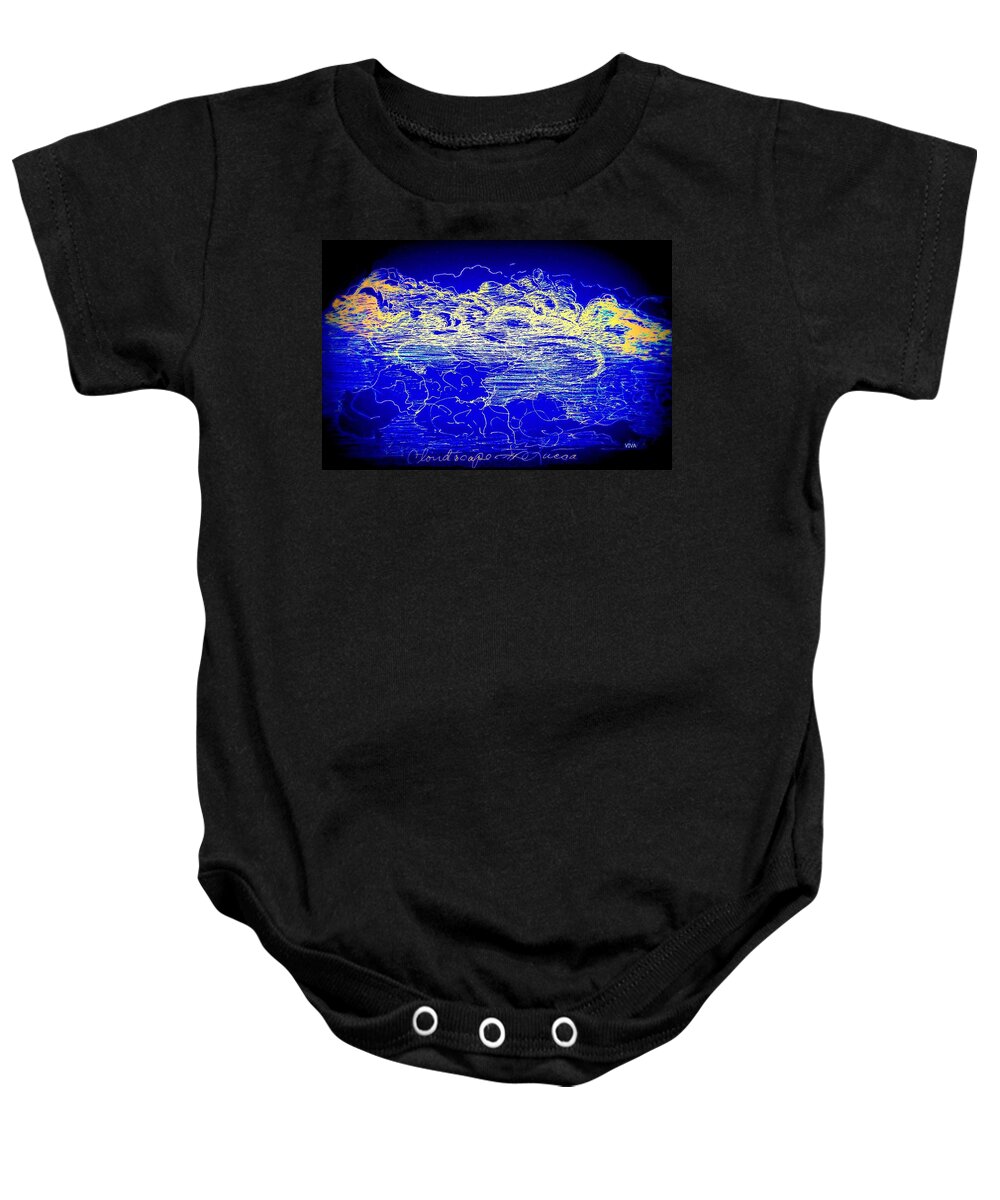 Cloudscape Baby Onesie featuring the mixed media Cloudscape by VIVA Anderson