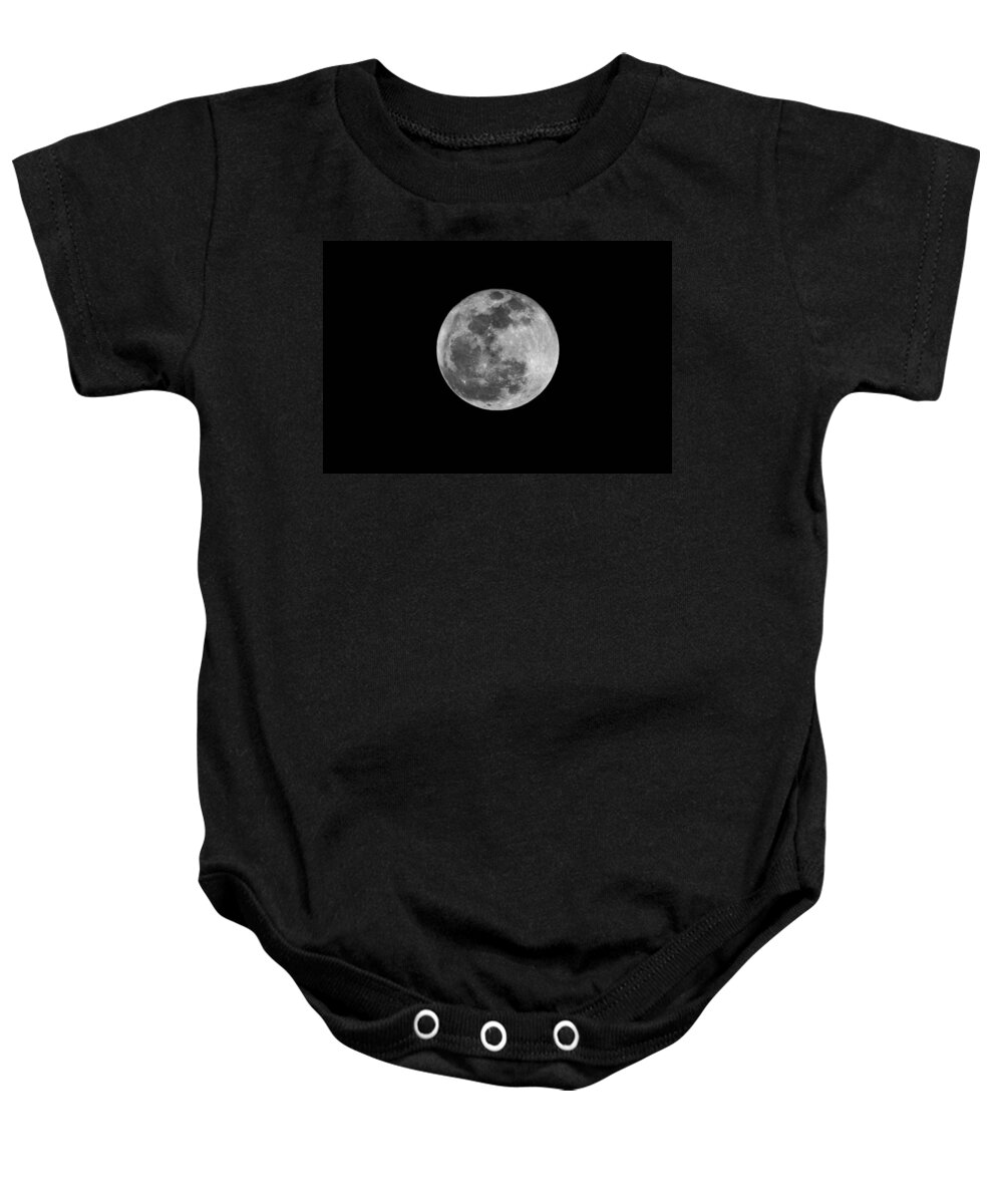 Moon Baby Onesie featuring the photograph Full Cold Moon by Bradford Martin
