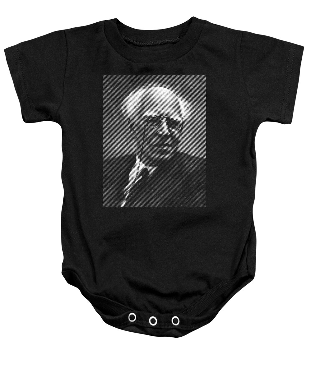 Constantin Baby Onesie featuring the digital art Constantin Stanislavski,portrait by Cu Biz
