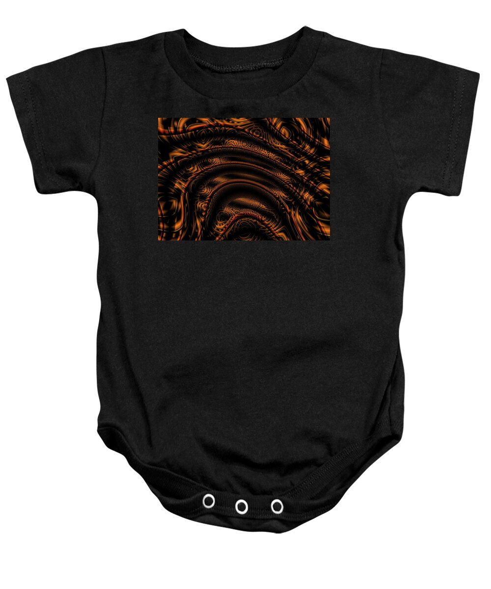 Abstract Baby Onesie featuring the digital art Contours Of Form Abstract Art by Rolando Burbon