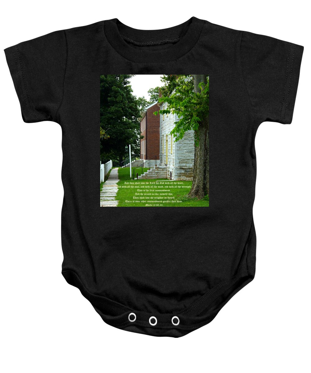 Shaker Village Baby Onesie featuring the photograph Country Urban with Mark 12vs30to31 by Mike McBrayer