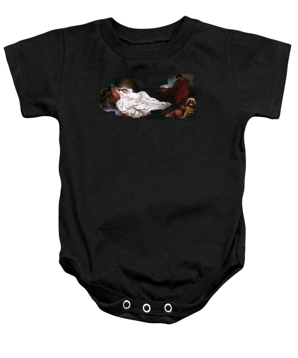 Cymon And Iphigenia Baby Onesie featuring the painting Cymon and Iphigenia by Lord Frederic Leighton by Xzendor7
