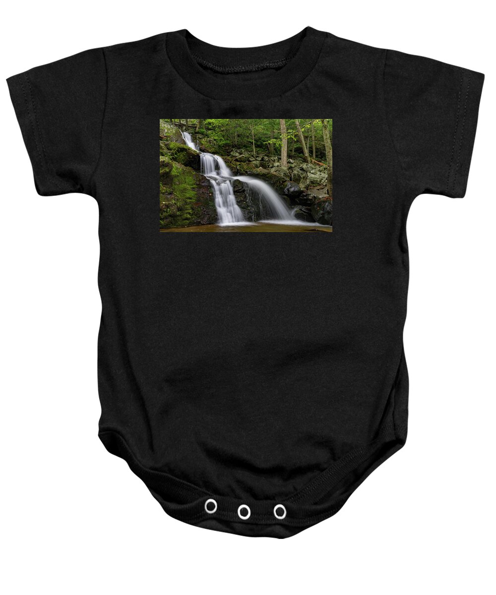 Waterfall Baby Onesie featuring the photograph Dark Hollow Falls by William Dickman