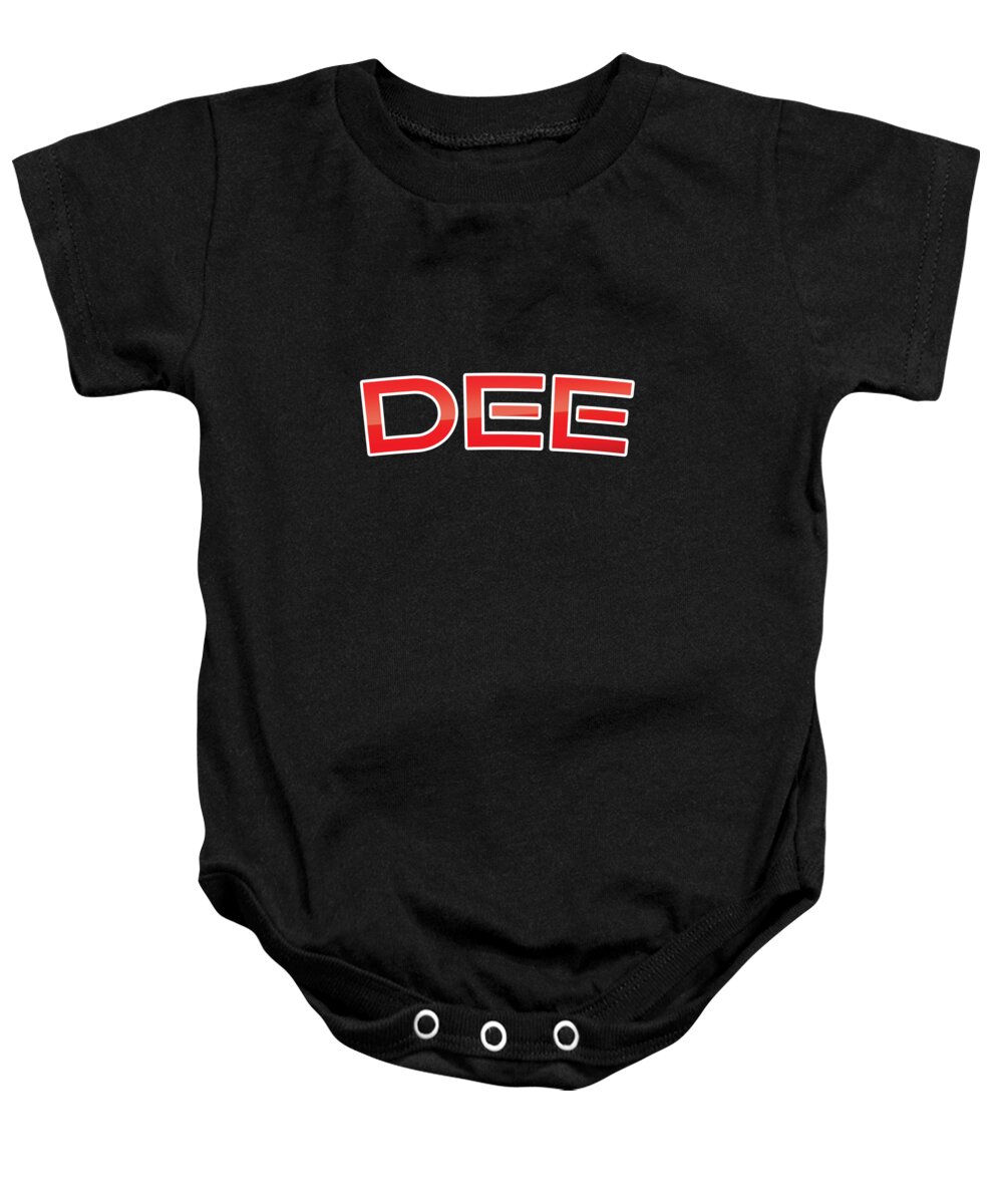 Dee Baby Onesie featuring the digital art Dee by TintoDesigns