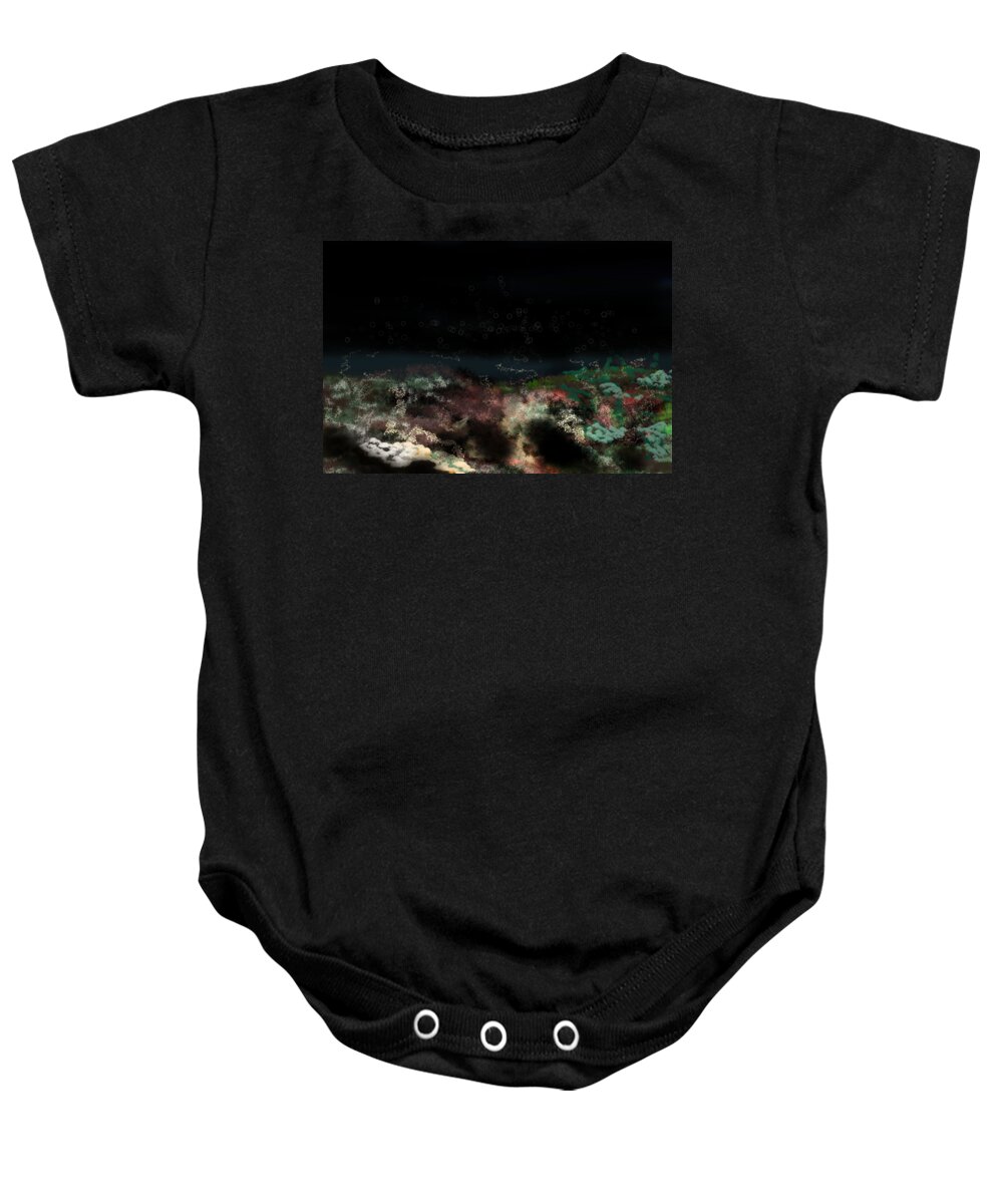 Reef Baby Onesie featuring the digital art Deep Reef with a fish name Dave by Julie Grimshaw