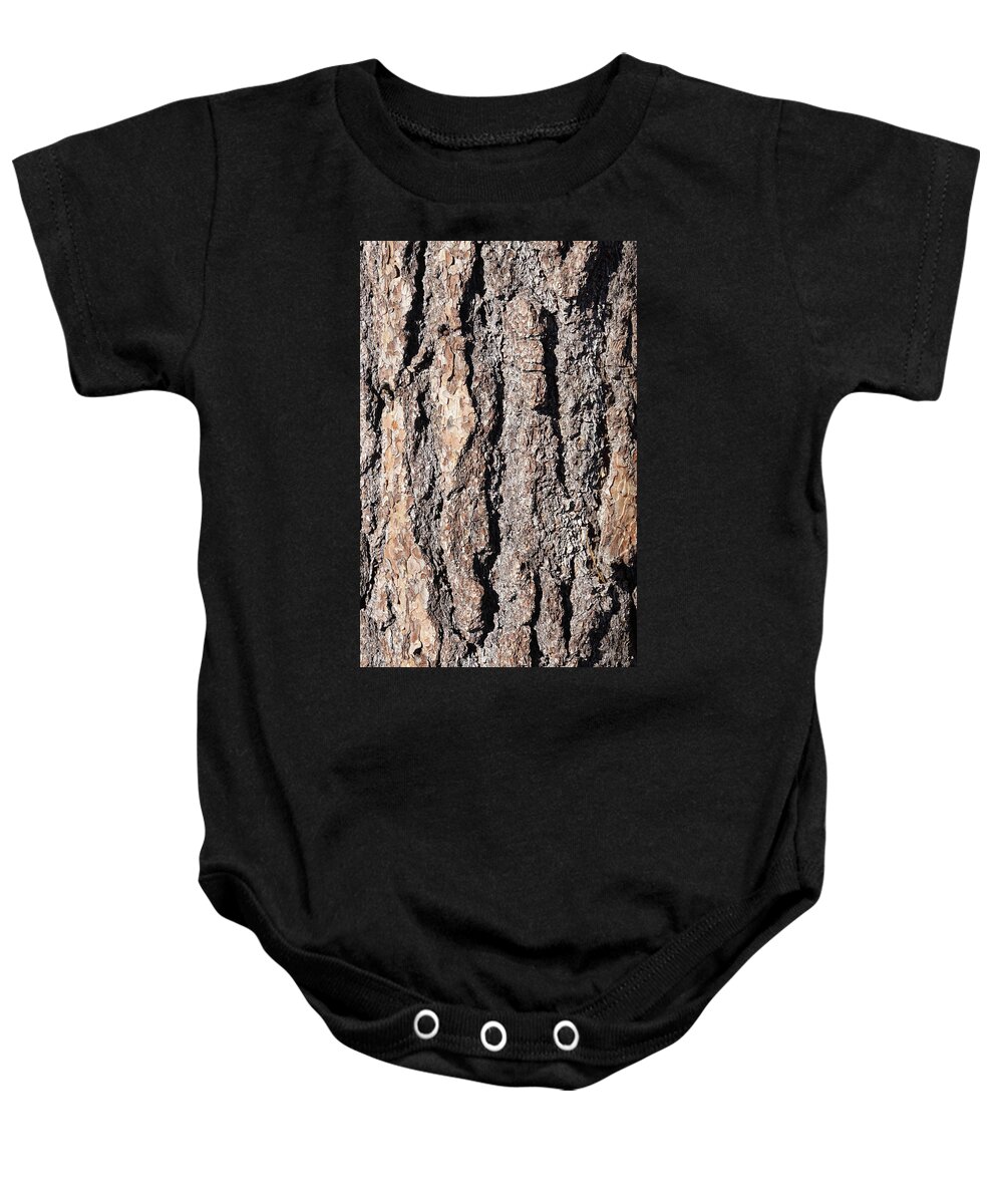 Detail Baby Onesie featuring the photograph Detail of Ponderosa Pine bark by Steve Estvanik