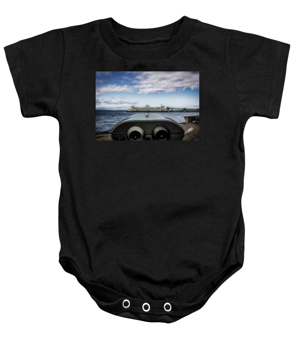 Ferry Baby Onesie featuring the photograph Distant Edmonds Ferry by Anamar Pictures
