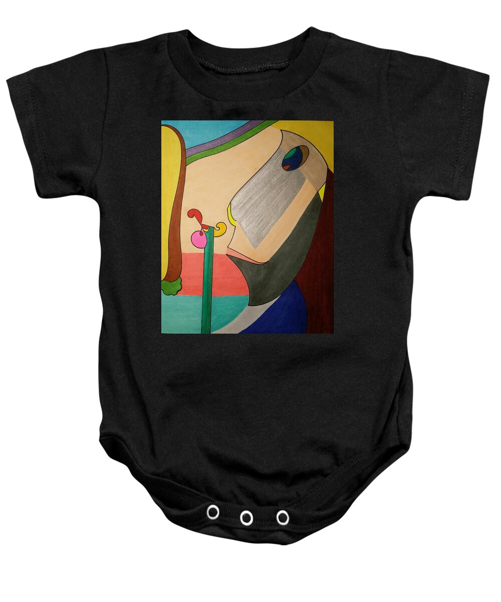 Geo - Organic Art Baby Onesie featuring the painting Dream 343 by S S-ray
