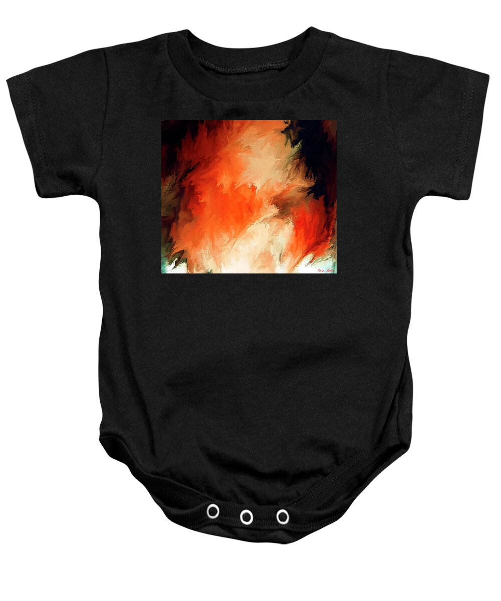  Baby Onesie featuring the mixed media Engulfed by Rein Nomm