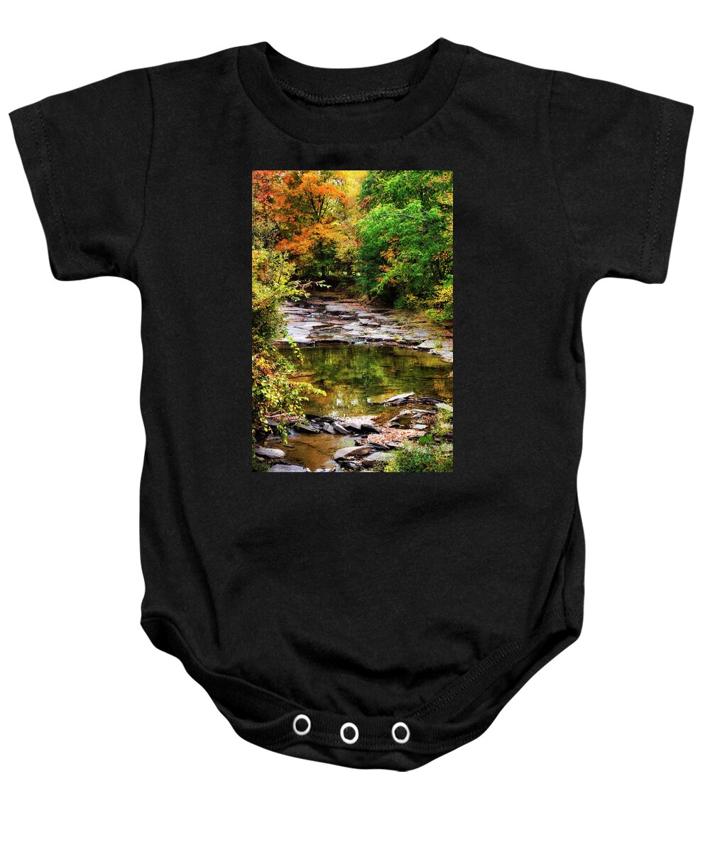 Fall Baby Onesie featuring the photograph Fall Creek by Christina Rollo