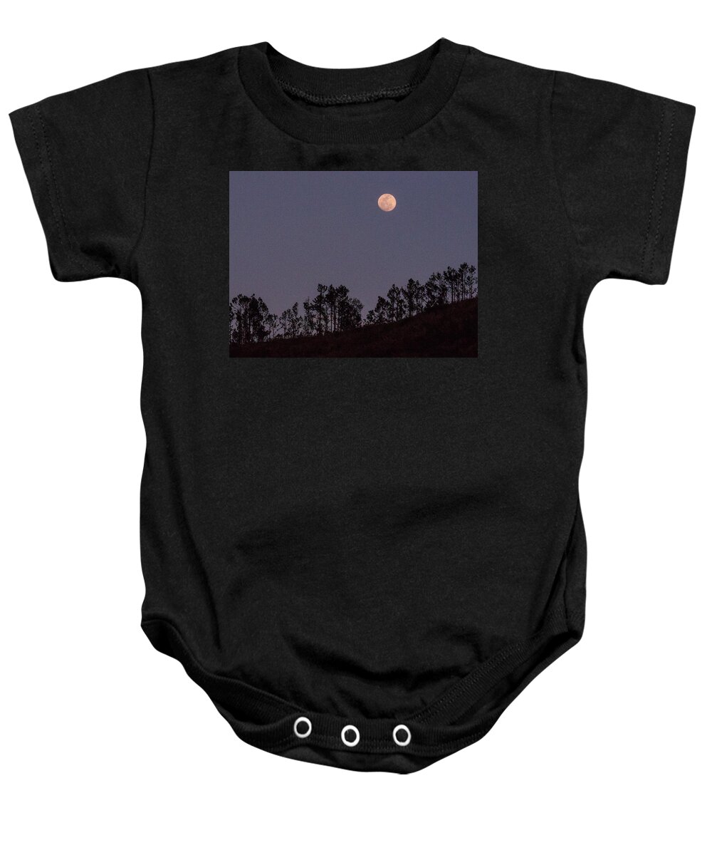 Sunset Baby Onesie featuring the photograph Full Moon Over Fiji by Leslie Struxness