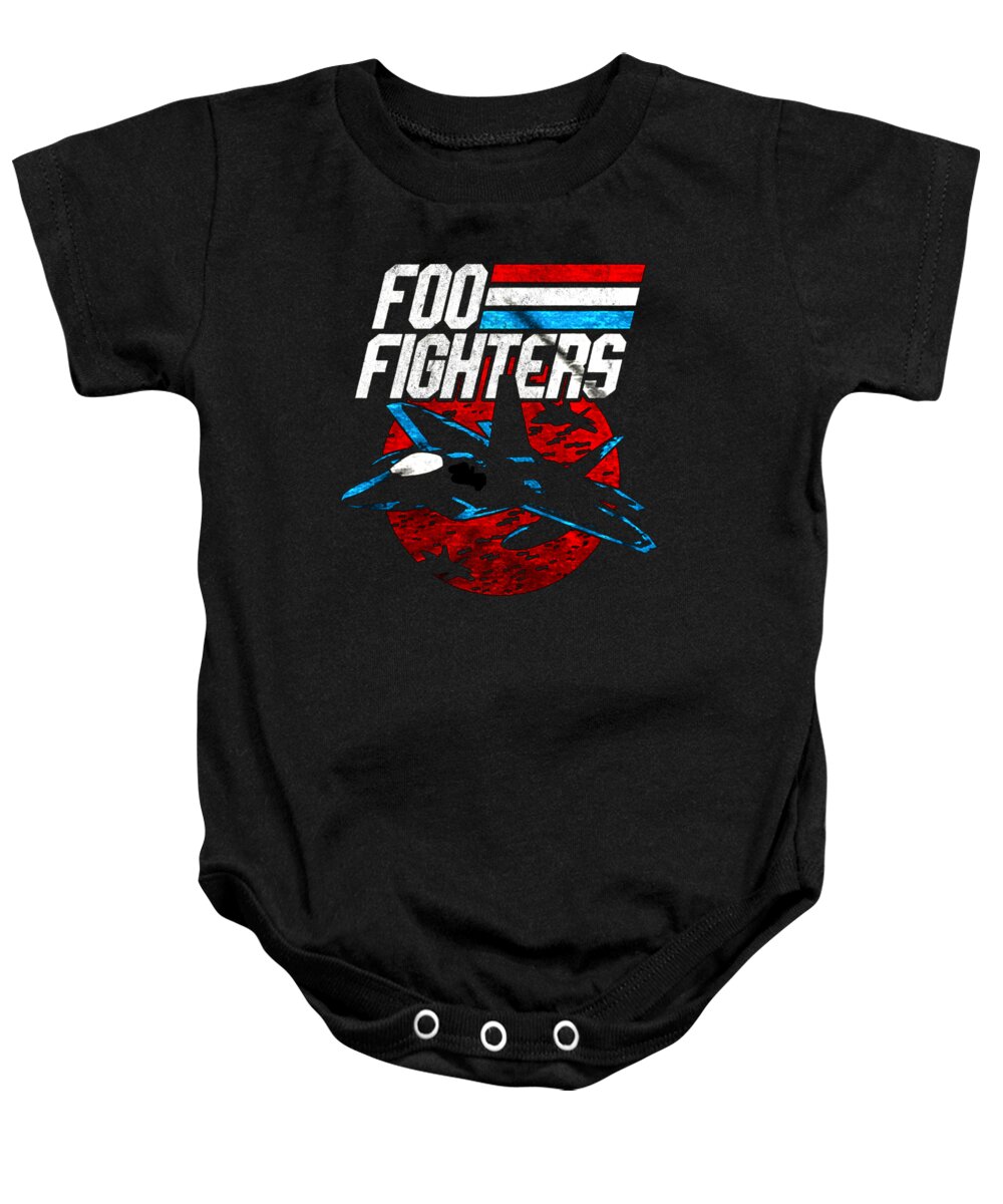 Foo Fighter Baby Onesie featuring the digital art Foo Fighter by Mardiga Lopez