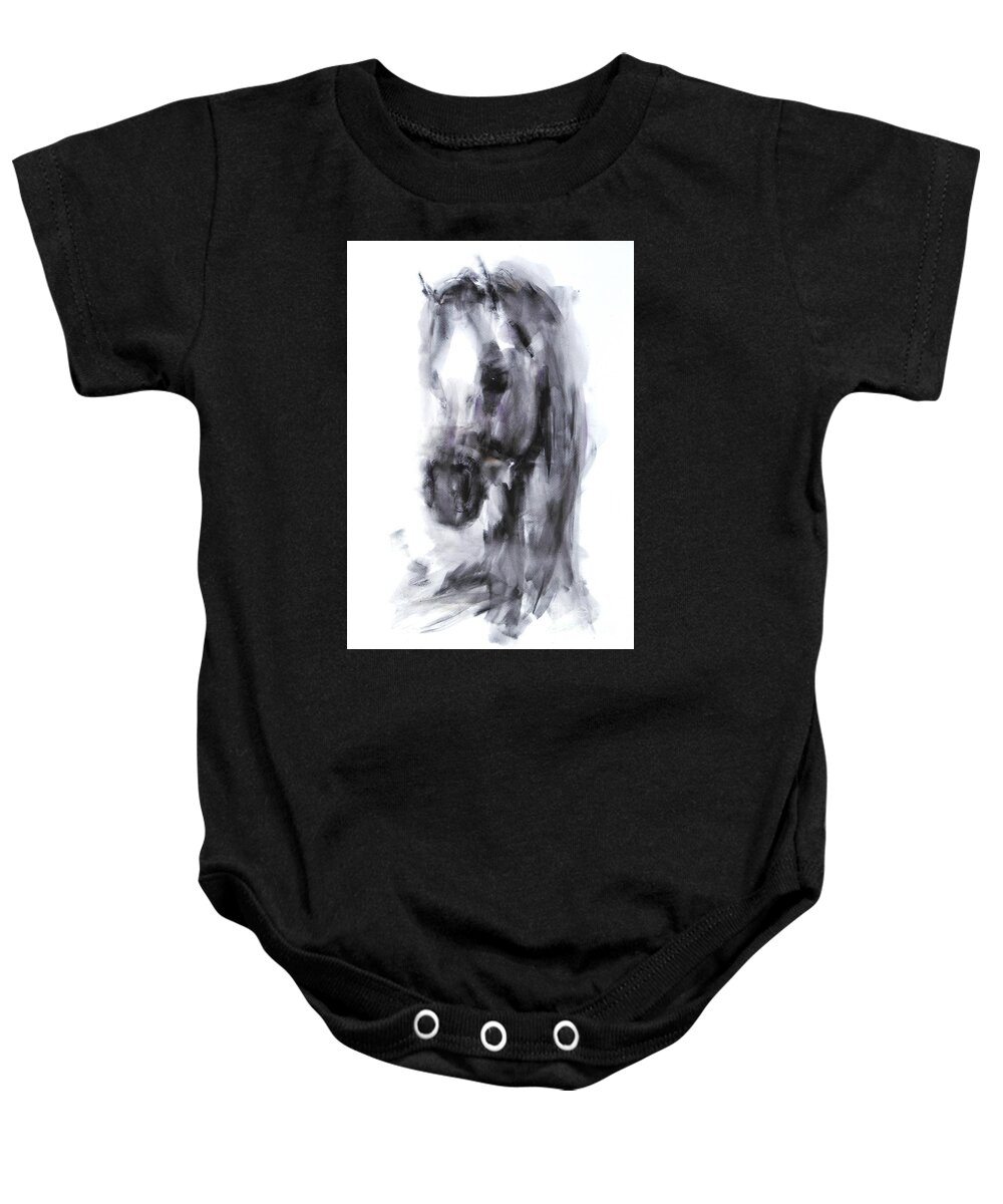 Equestrian Painting Baby Onesie featuring the painting Gala by Janette Lockett