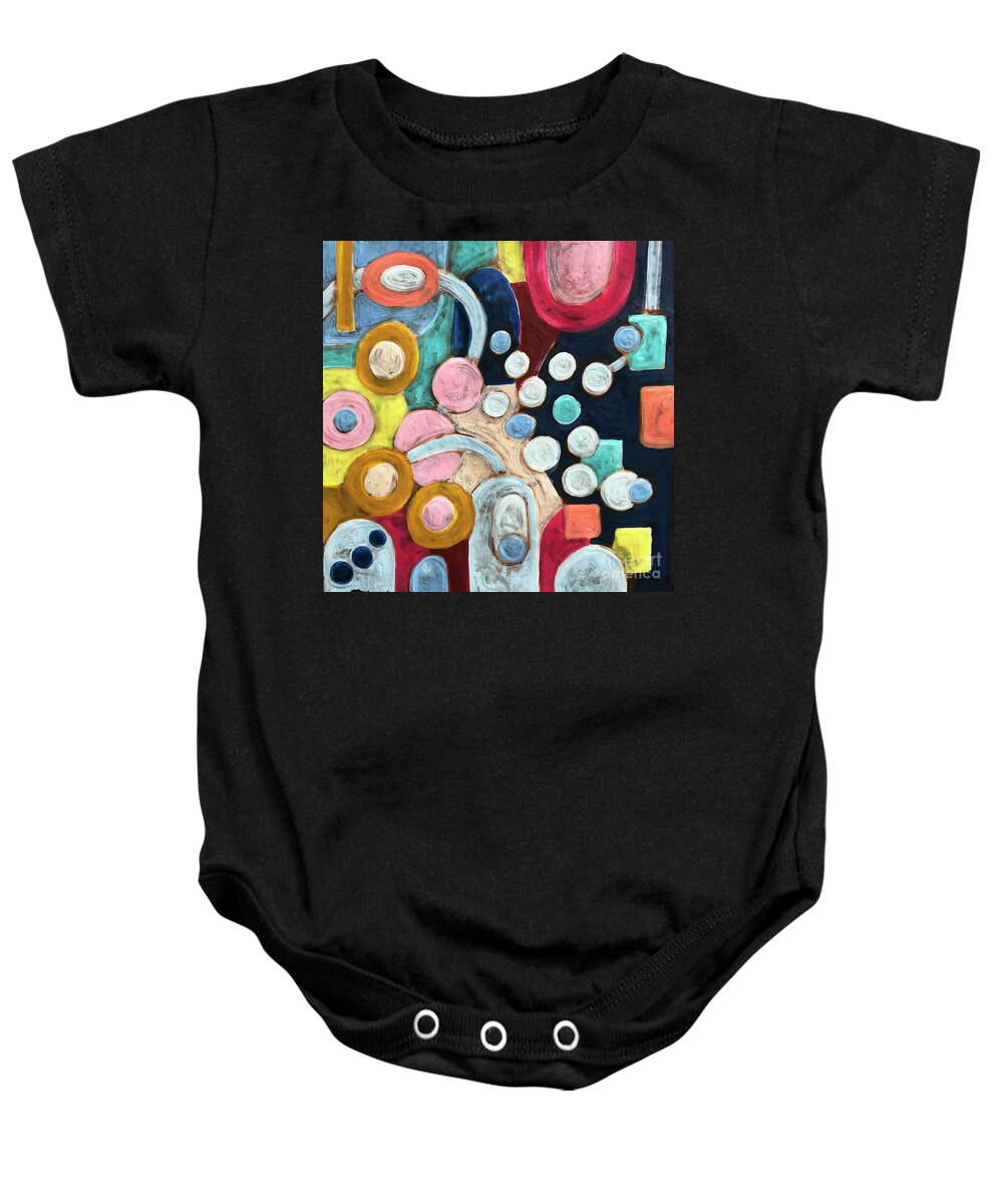 Abstract Baby Onesie featuring the painting Geometric Abstract 3 by Amy E Fraser