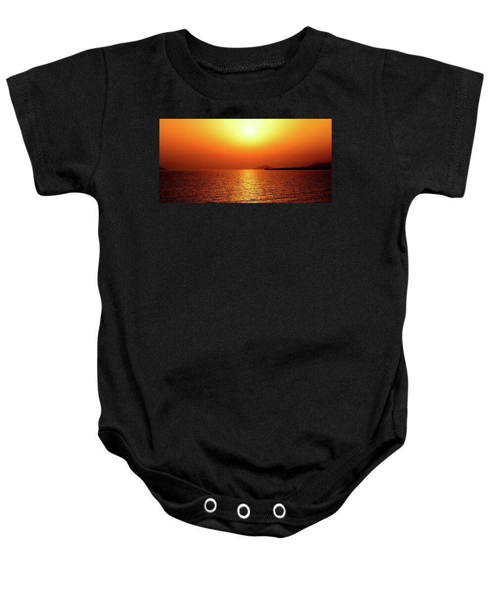 Sunset Baby Onesie featuring the photograph Golden sunset by Sun Travels