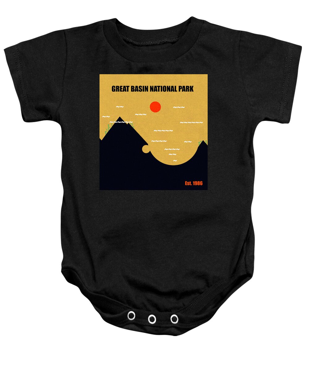 Great Basin National Park Nevada Baby Onesie featuring the mixed media Great Basin N. P. M series by David Lee Thompson