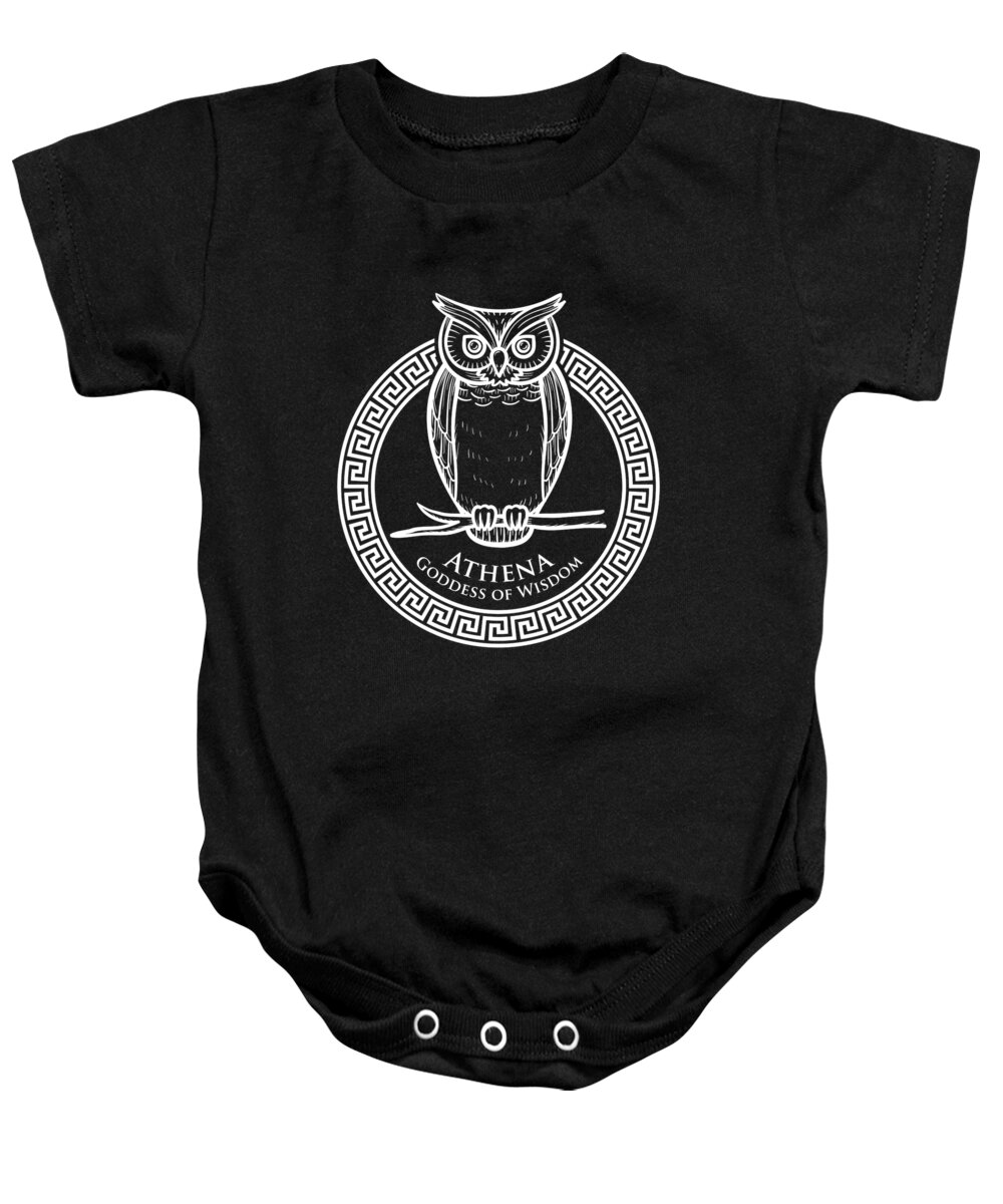 Athena Gift Baby Onesie featuring the digital art Greek Mythology Gift Ancient Greece History Lovers of Athena Gods Goddesses Deities by Martin Hicks