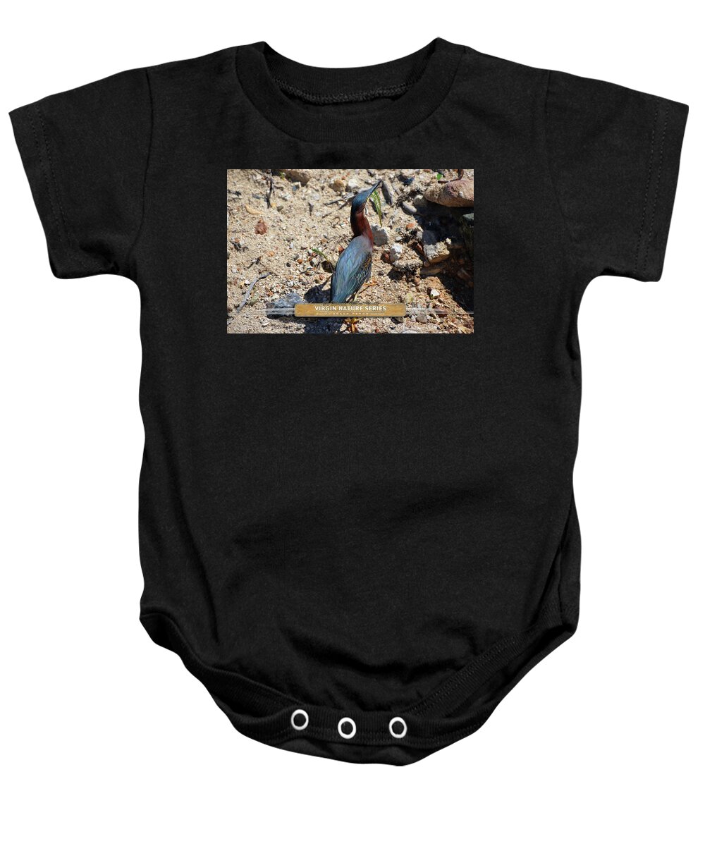 Green Heron Baby Onesie featuring the photograph Green Heron Strut - Virgin Nature Series by Climate Change VI - Sales