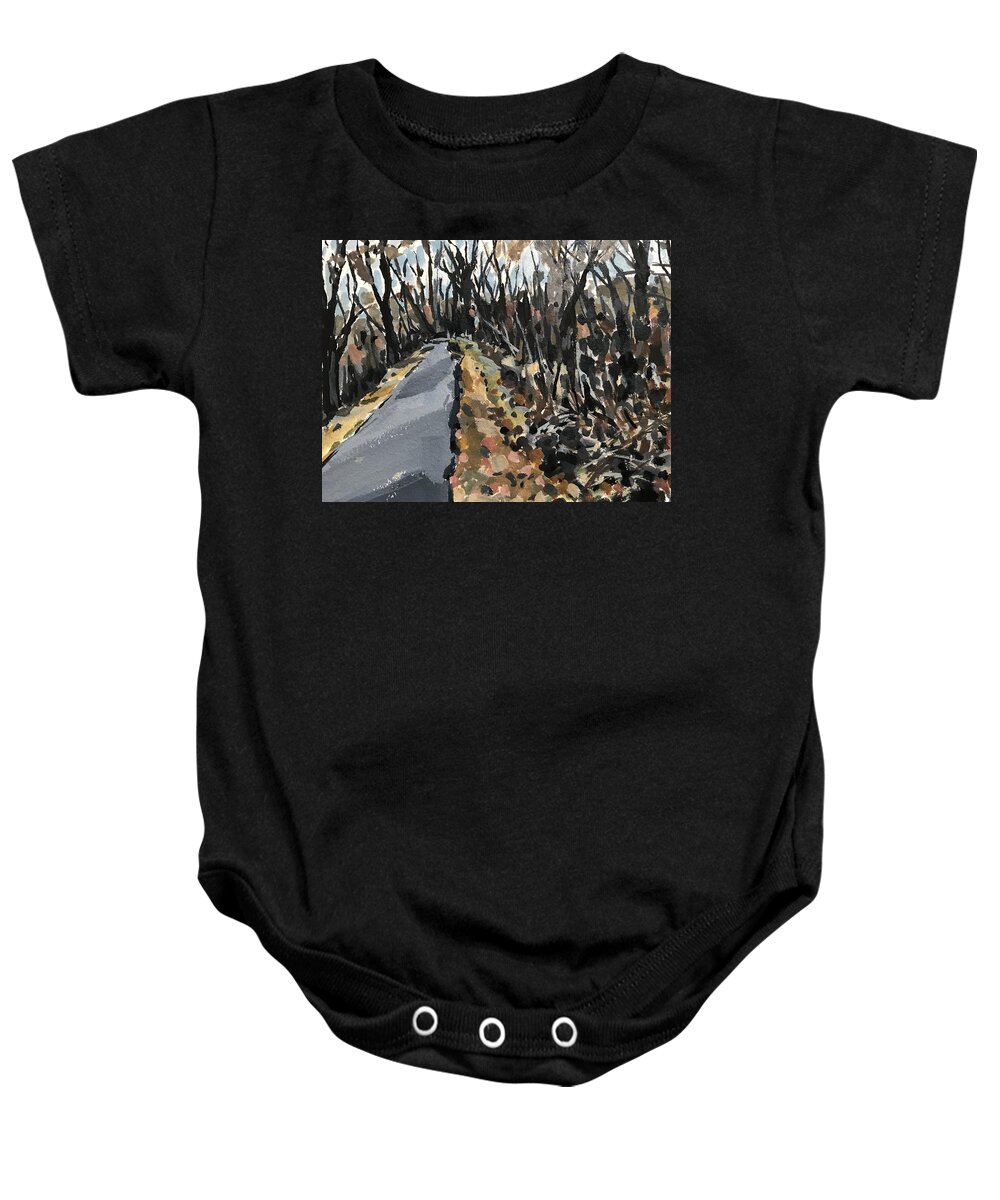 Boise Baby Onesie featuring the painting Greenbelt Study #1 by Les Herman