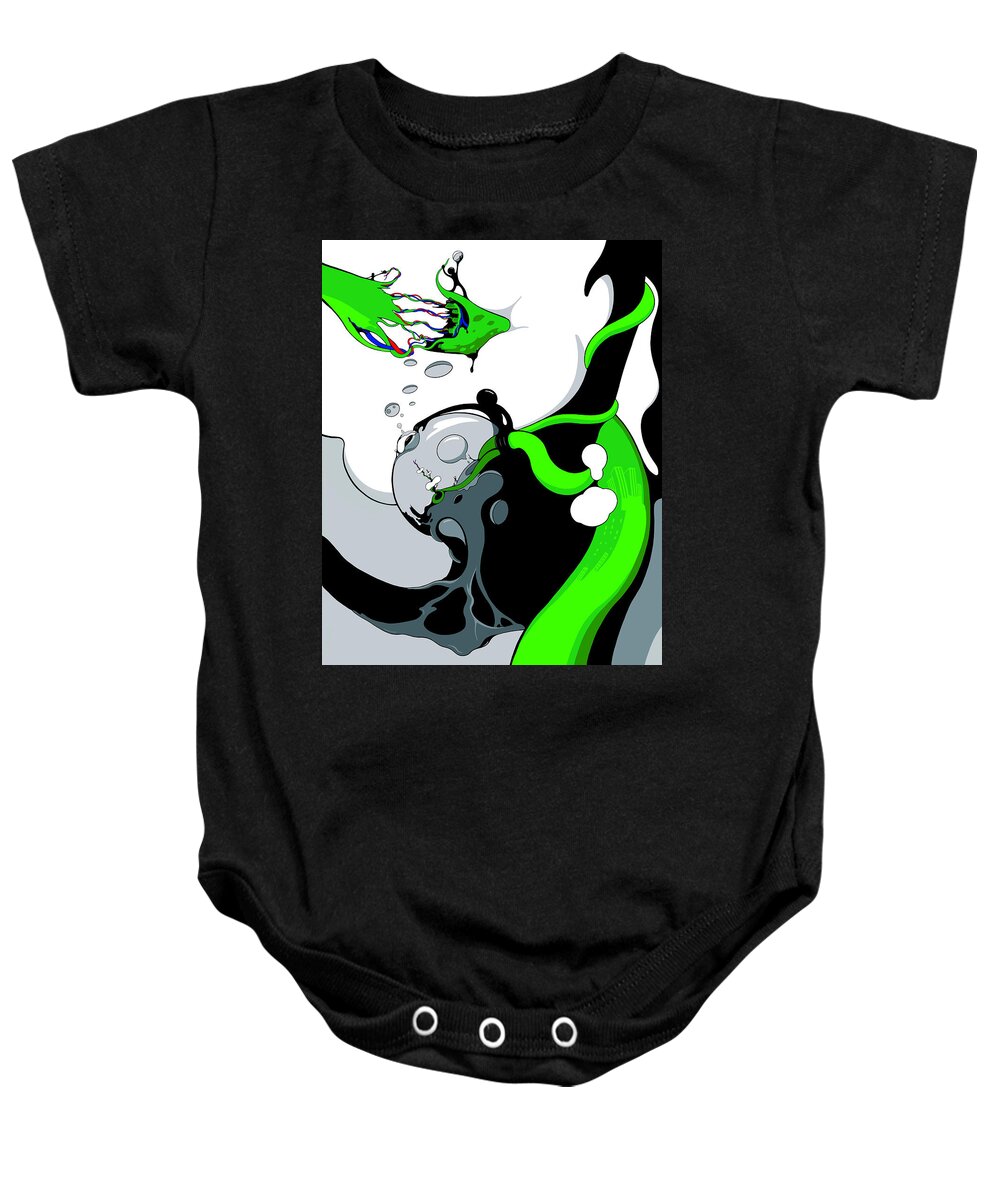 Vines Baby Onesie featuring the drawing Hardwired by Craig Tilley
