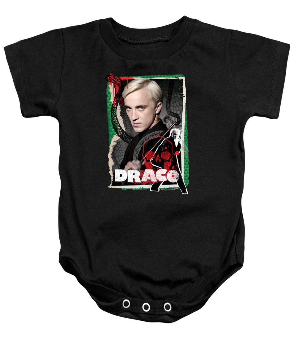  Baby Onesie featuring the digital art Harry Potter - Draco Malfoy Photo Collage by Brand A
