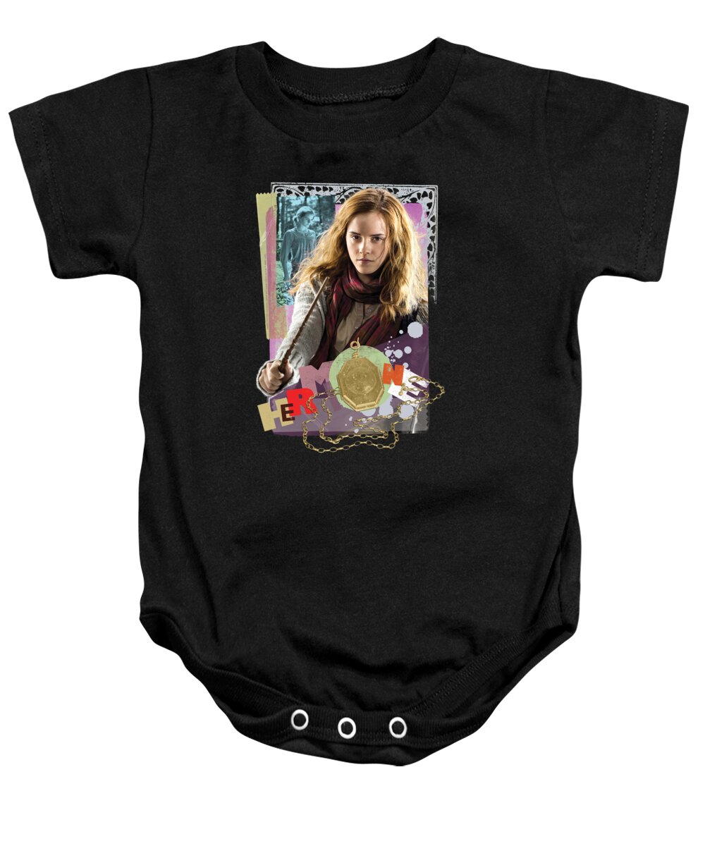  Baby Onesie featuring the digital art Harry Potter - Hermione Colorful Paper Collage by Brand A