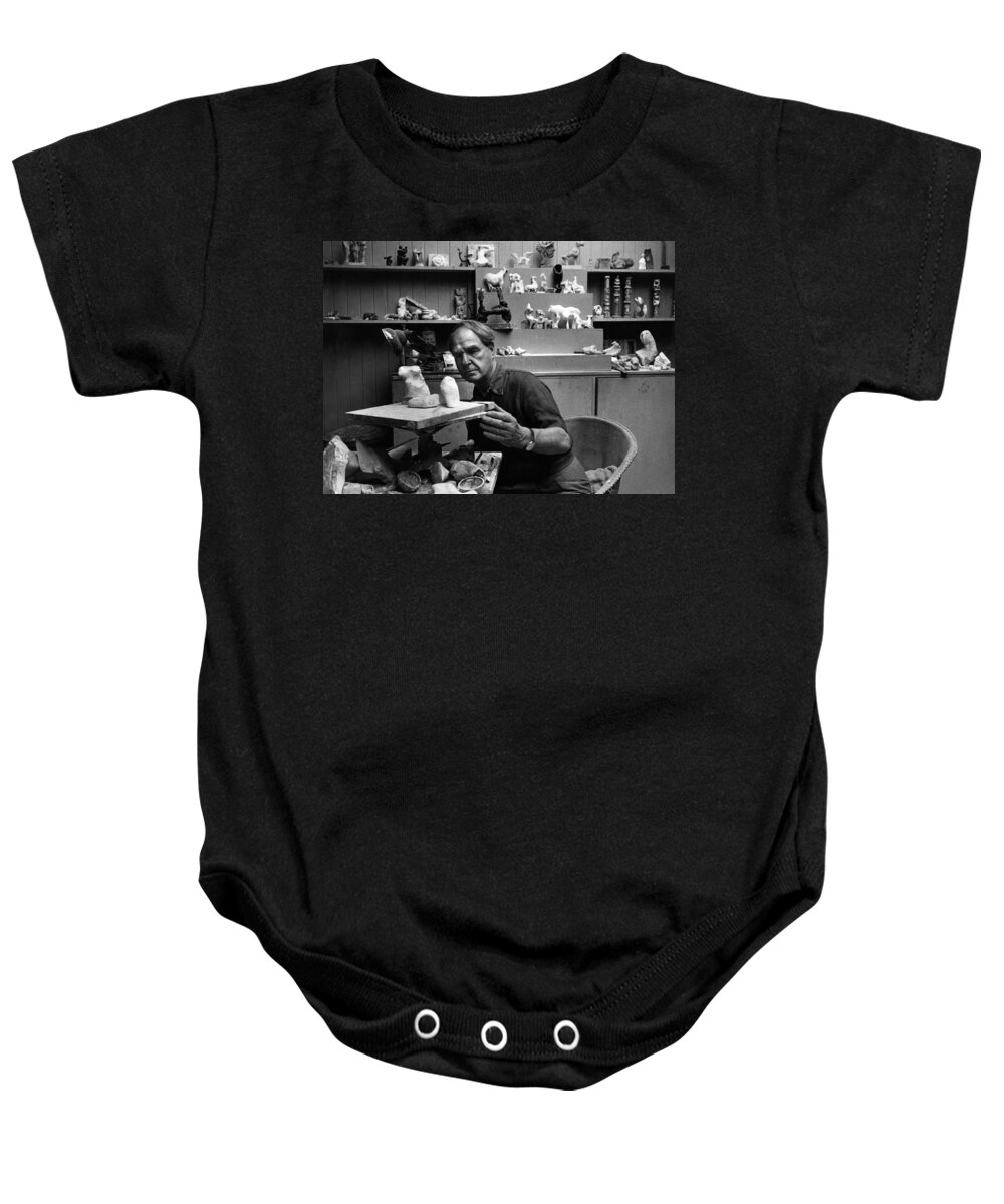 Artist Baby Onesie featuring the photograph Henry Moore by Sanford Roth