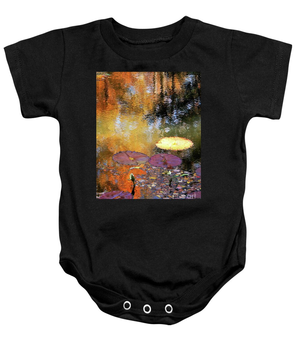 Abstract Baby Onesie featuring the mixed media Here's Fall				 by Sharon Williams Eng
