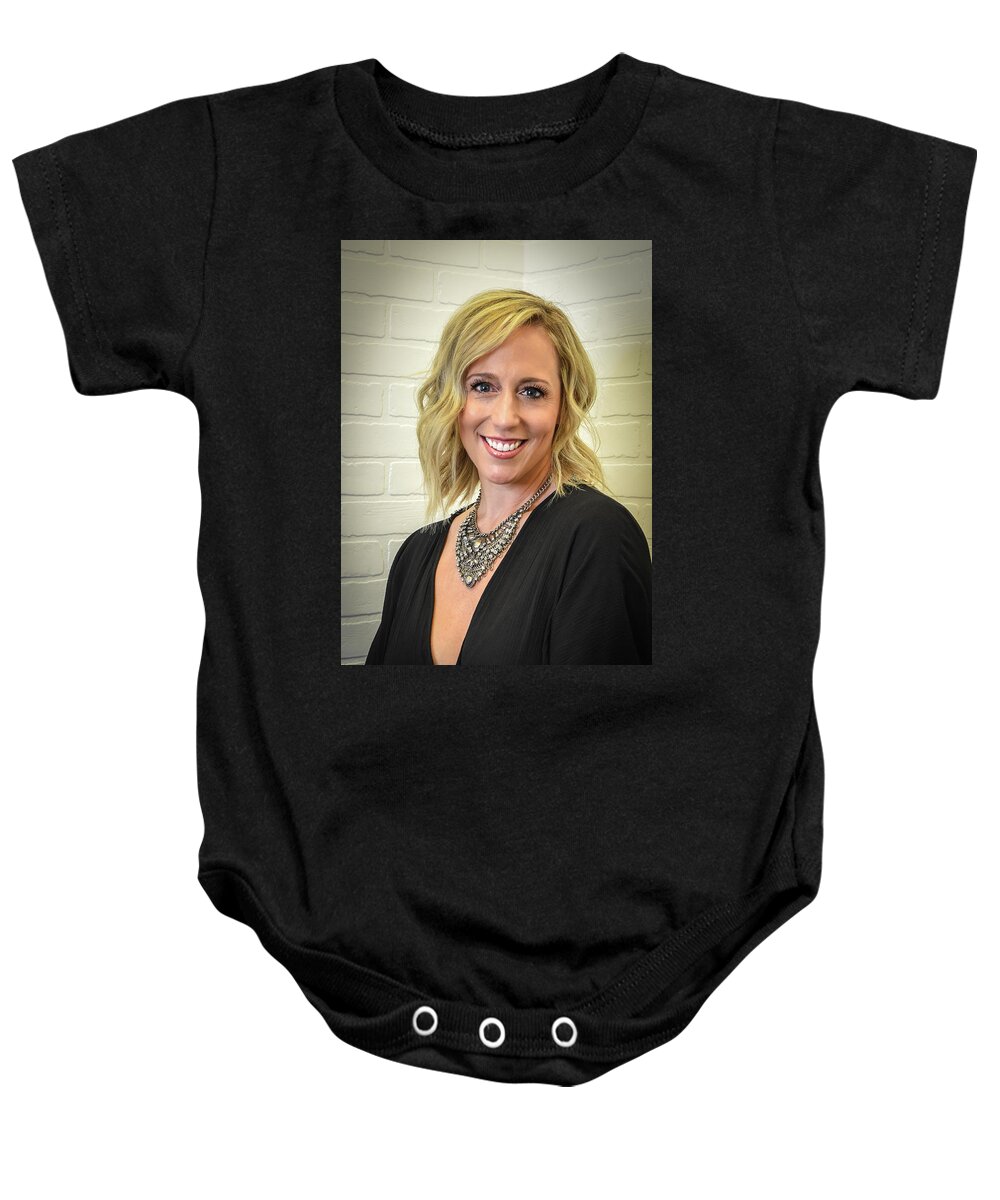 Headshot Baby Onesie featuring the photograph HS-Female 04 by Will Wagner