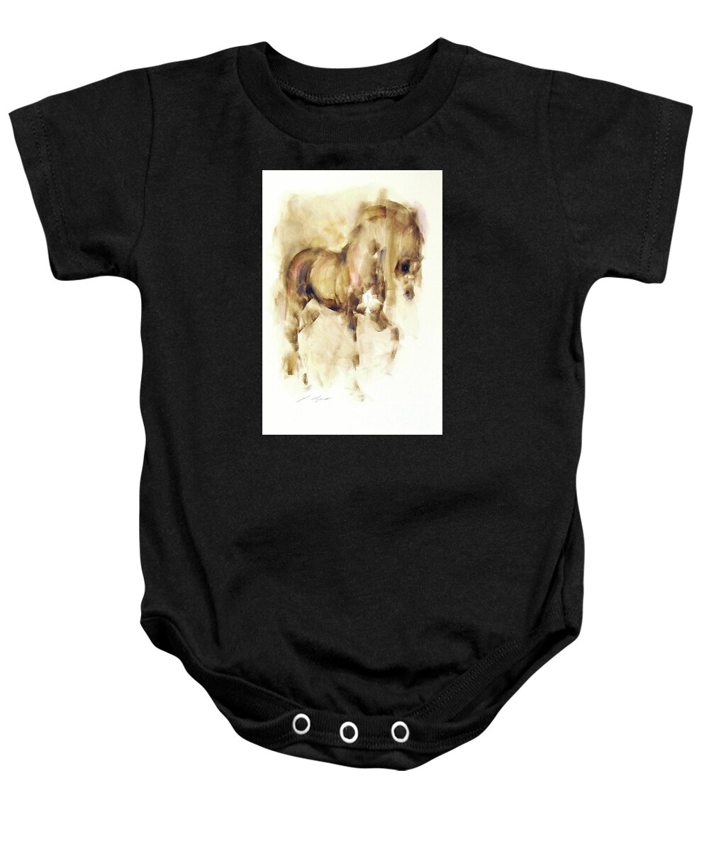 Horse Painting Baby Onesie featuring the painting Icarus by Janette Lockett