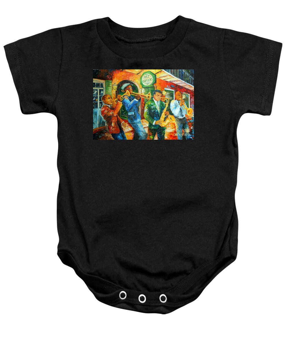 New Orleans Baby Onesie featuring the painting Jazz Jam in New Orleans by Diane Millsap