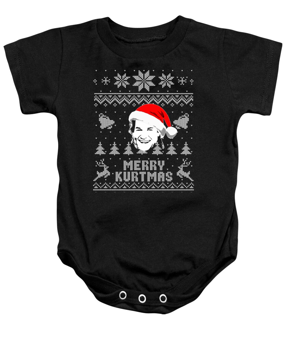 Kurt Baby Onesie featuring the digital art Kurt Russell Merry Kurtmas Christmas Shirt by Megan Miller
