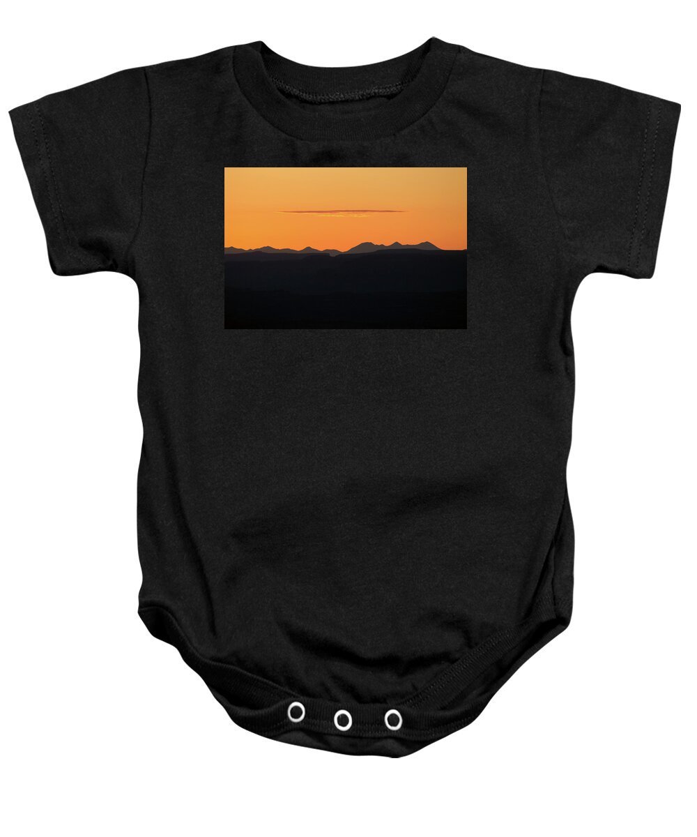 Utah Baby Onesie featuring the photograph La Sal Sunrise by Jonathan Thompson