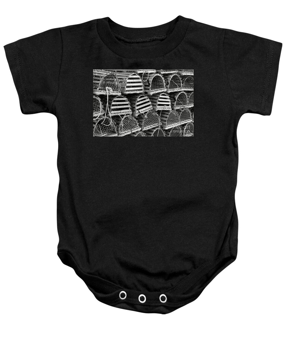 Lobster Baby Onesie featuring the photograph Maine Lobster Traps by Olivier Le Queinec