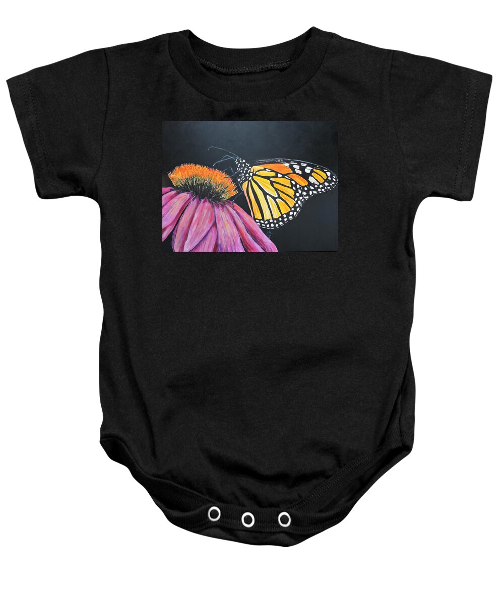 Butterfly Baby Onesie featuring the painting Monarch by Jodie Marie Anne Richardson Traugott     aka jm-ART