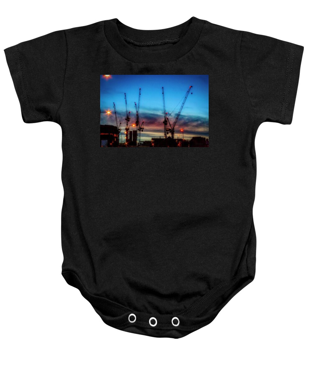 Cranes Baby Onesie featuring the photograph Nativity scenes by Micah Offman