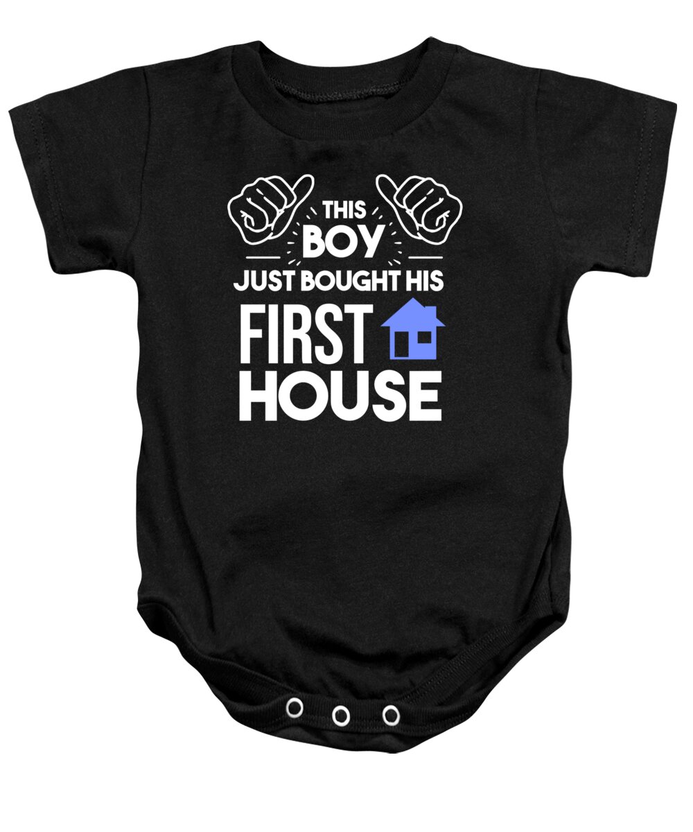Labour Baby Onesie featuring the digital art New Homeowner This Boy Just Bought his First House by TeeQueen2603