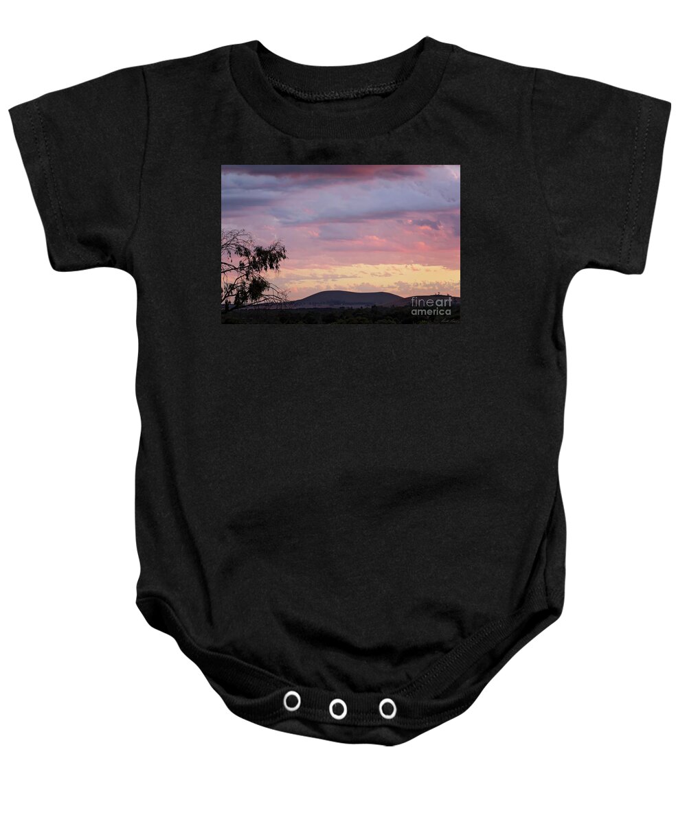 Hills Baby Onesie featuring the photograph On the road to Melbourne by Linda Lees