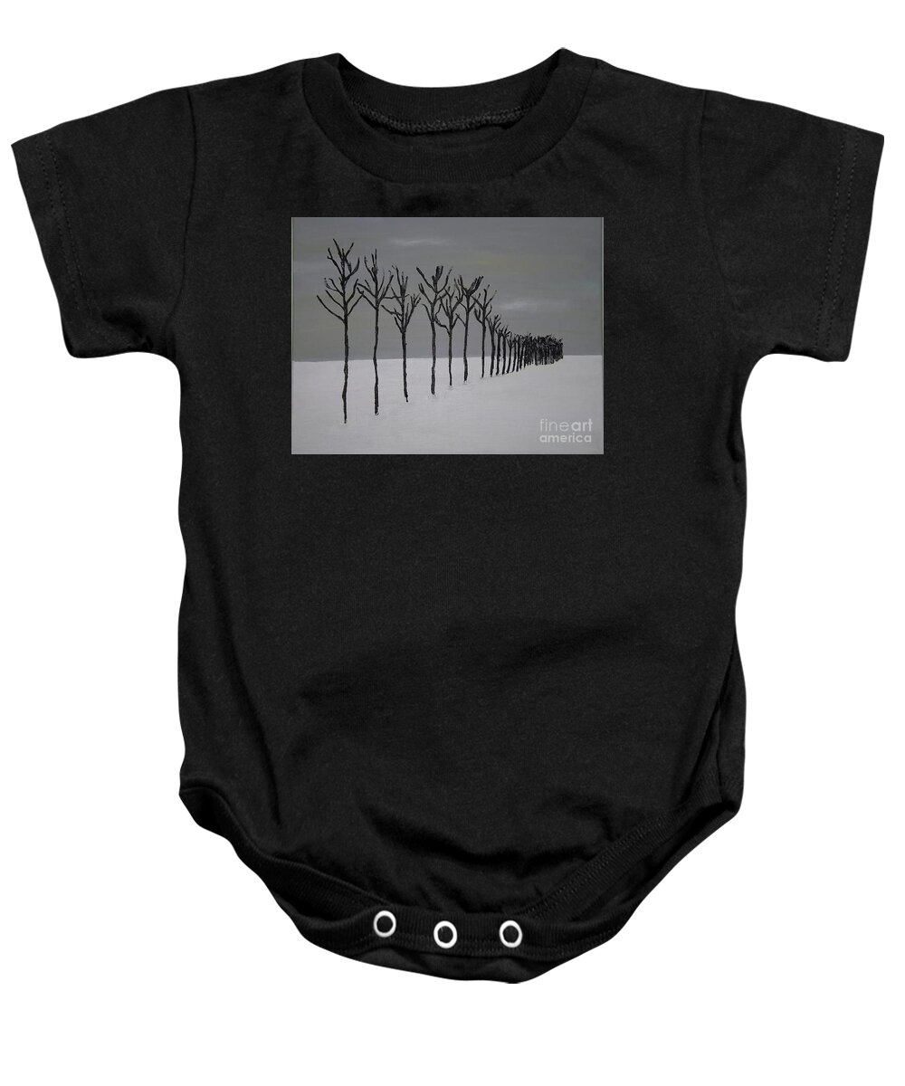 Acrylic Painting Baby Onesie featuring the painting Outthere Somewhere by Denise Morgan
